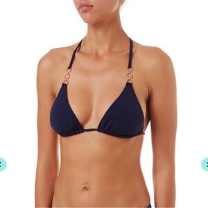 Melissa Odabash Dark Blue Bikini with Gold Accents